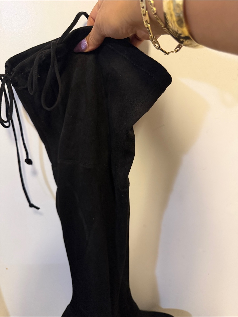 Steve Madden Black Suede Block Heel Boot